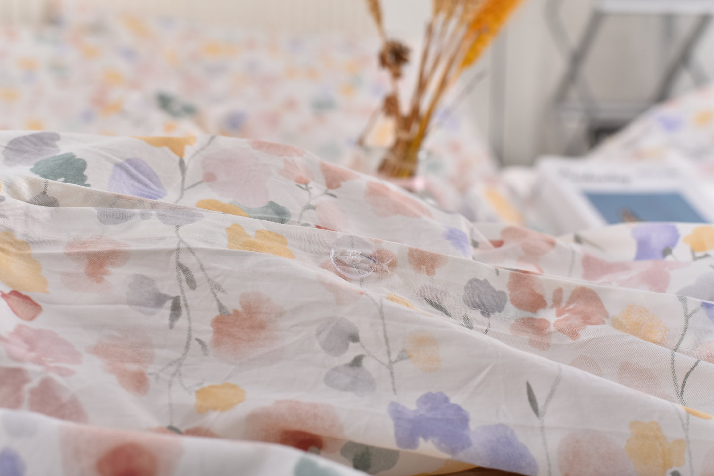 "Aquarelle" natural washed cotton bedding set of 4 pcs