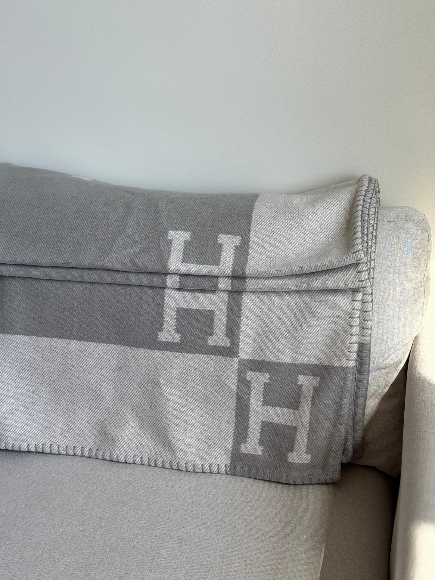 Merino Wool Light Gray Blanket
