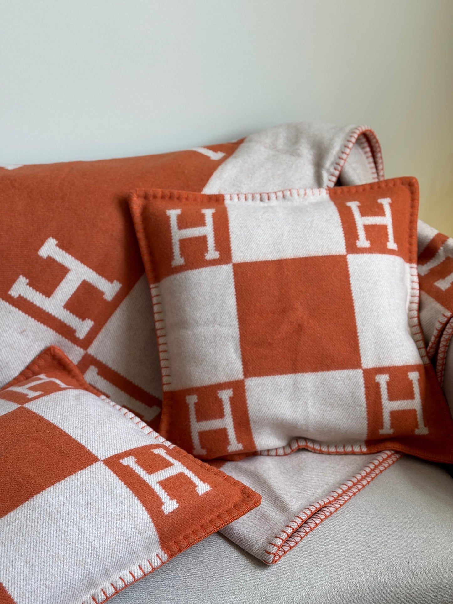 Merino Wool Orange Pillowcase