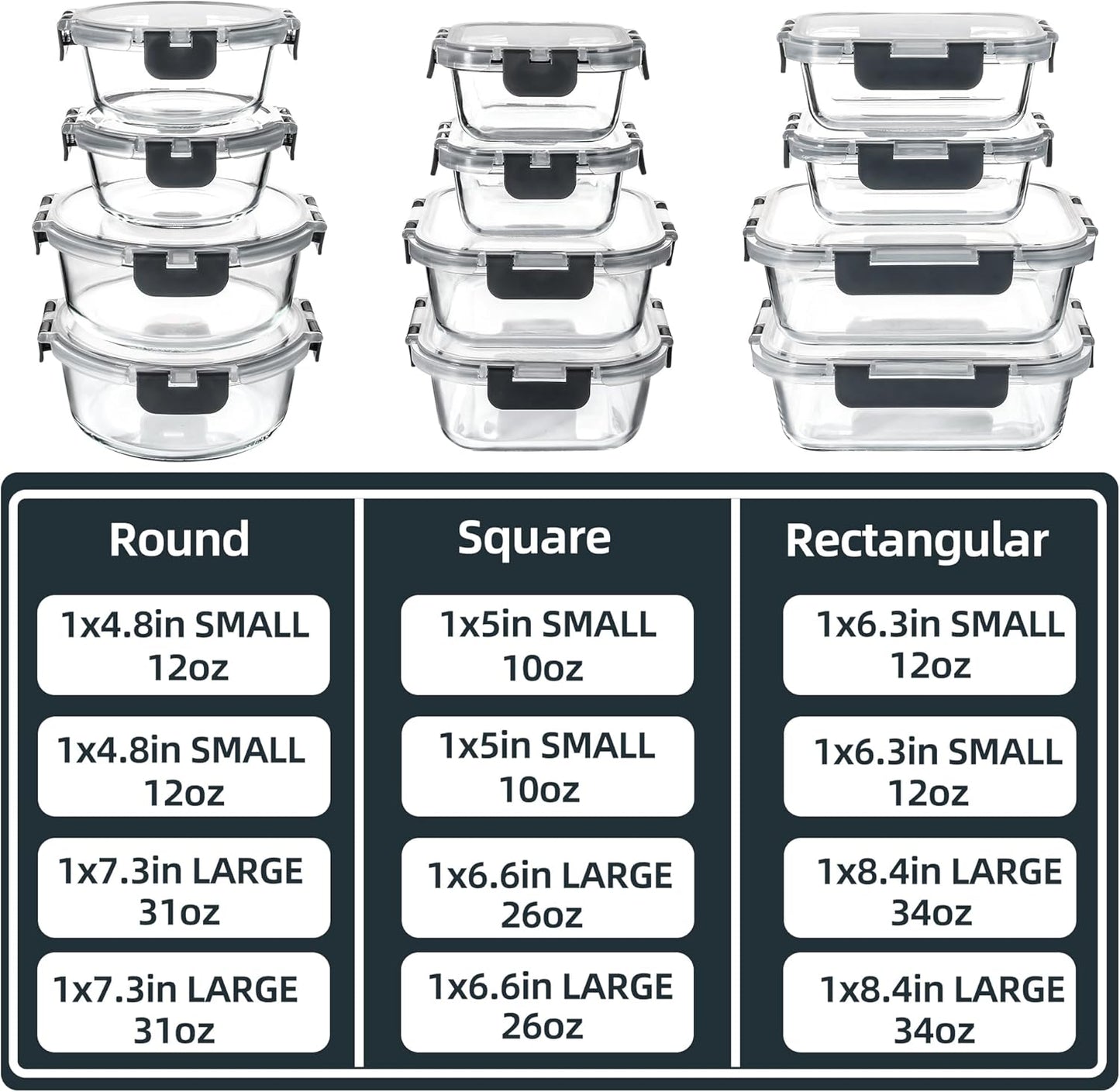 Set of Glass Containers