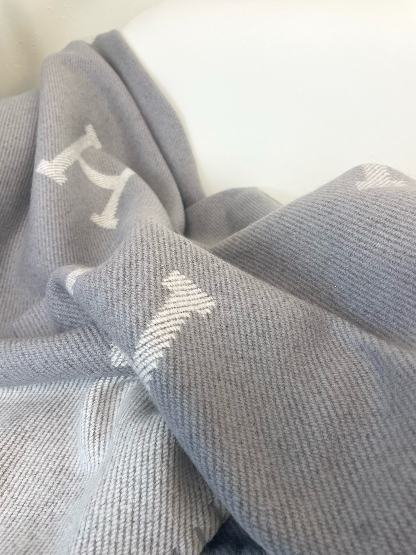 Merino Wool Light Gray Blanket