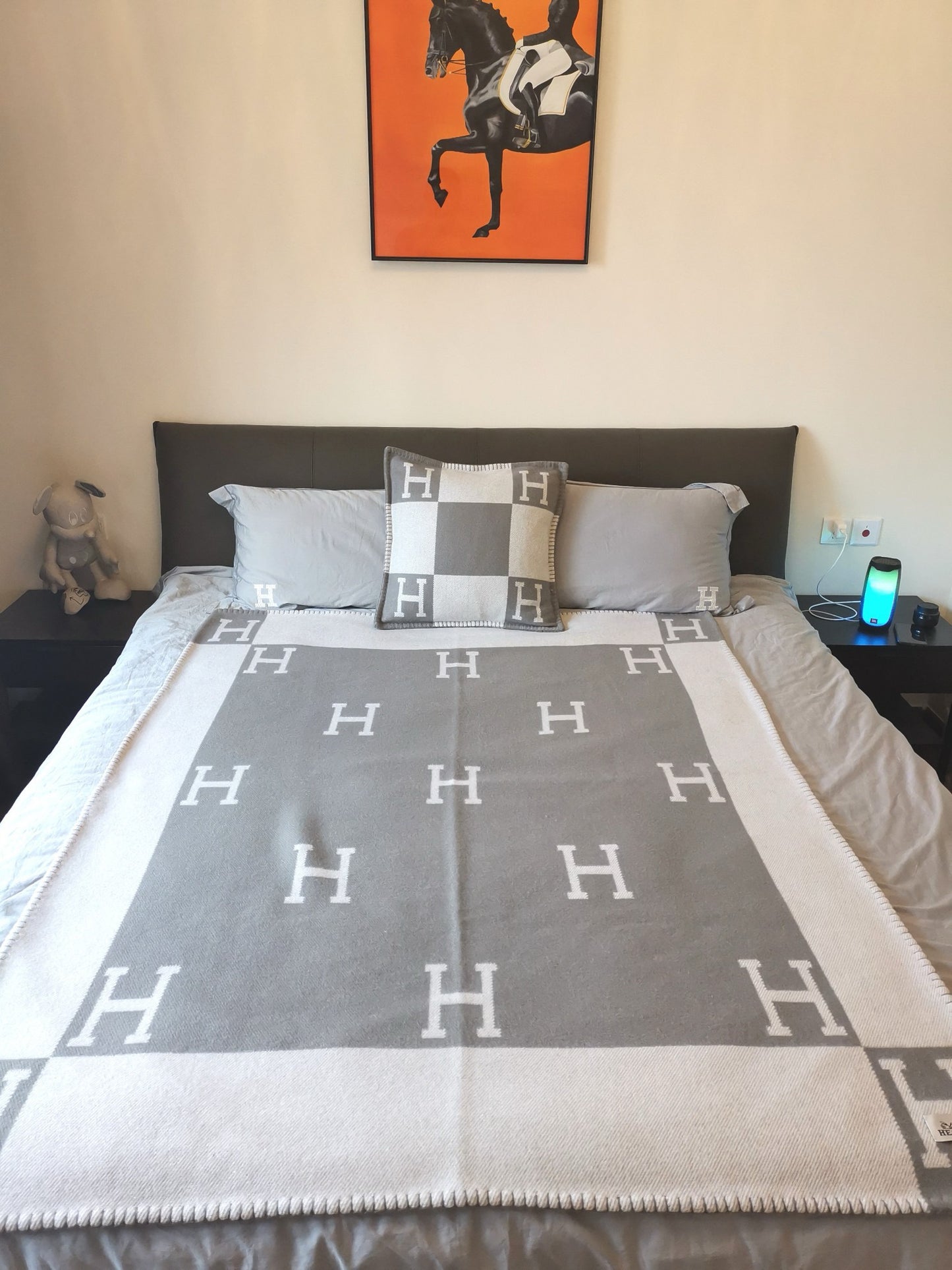 Merino Wool Light Gray Blanket