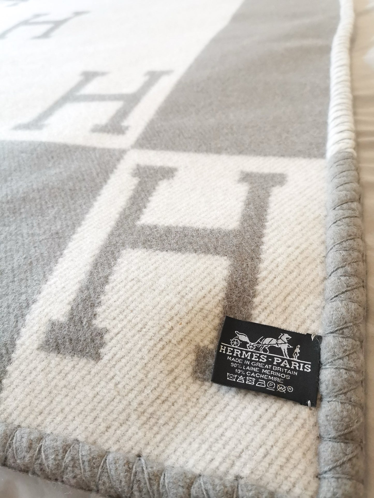 Merino Wool Light Gray Blanket