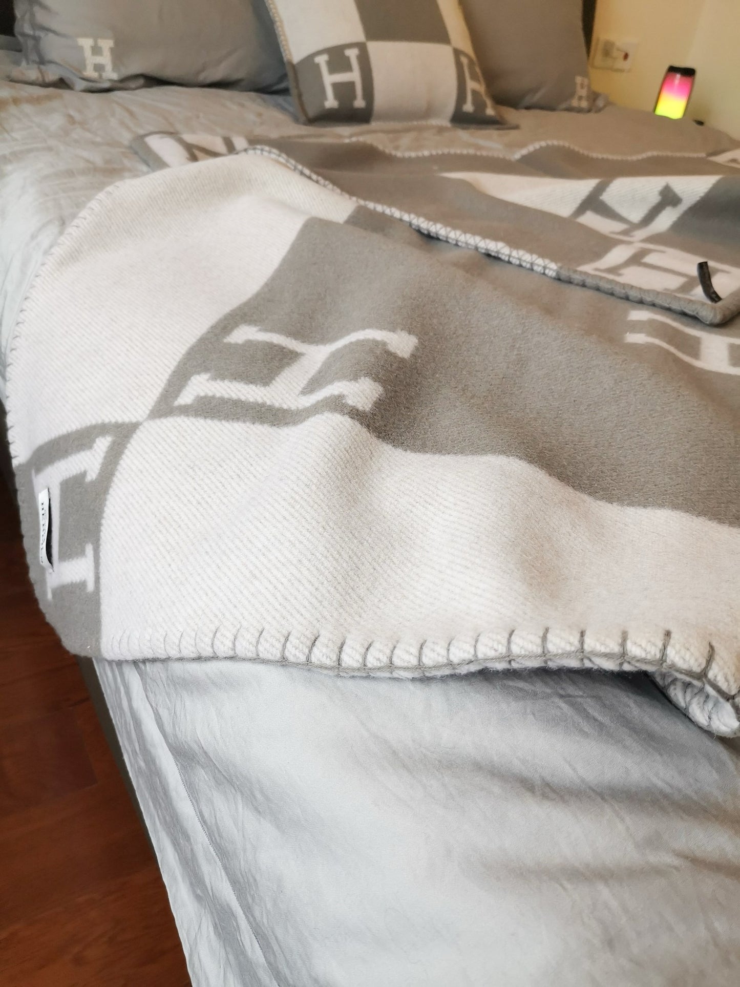 Merino Wool Light Gray Blanket