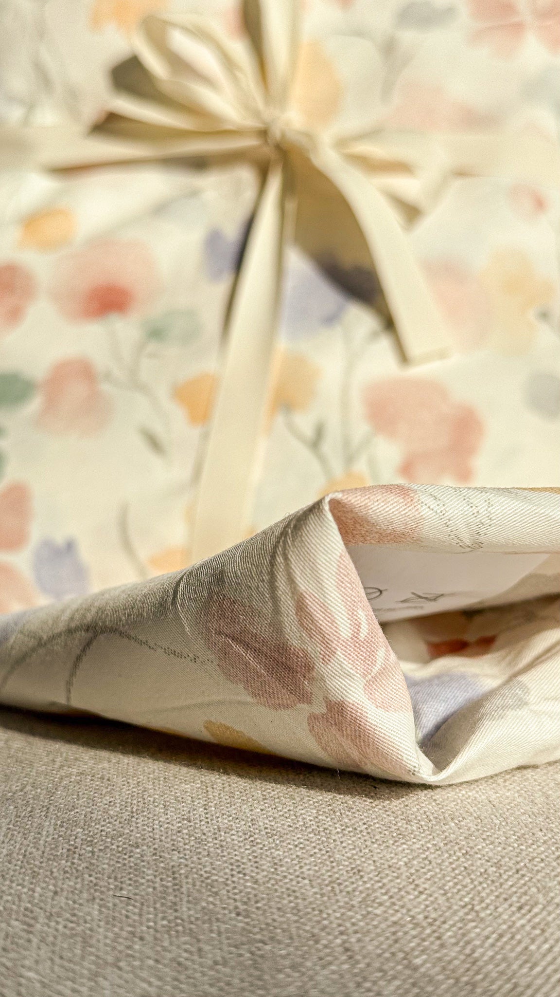 "Aquarelle" natural washed cotton bedding set of 4 pcs