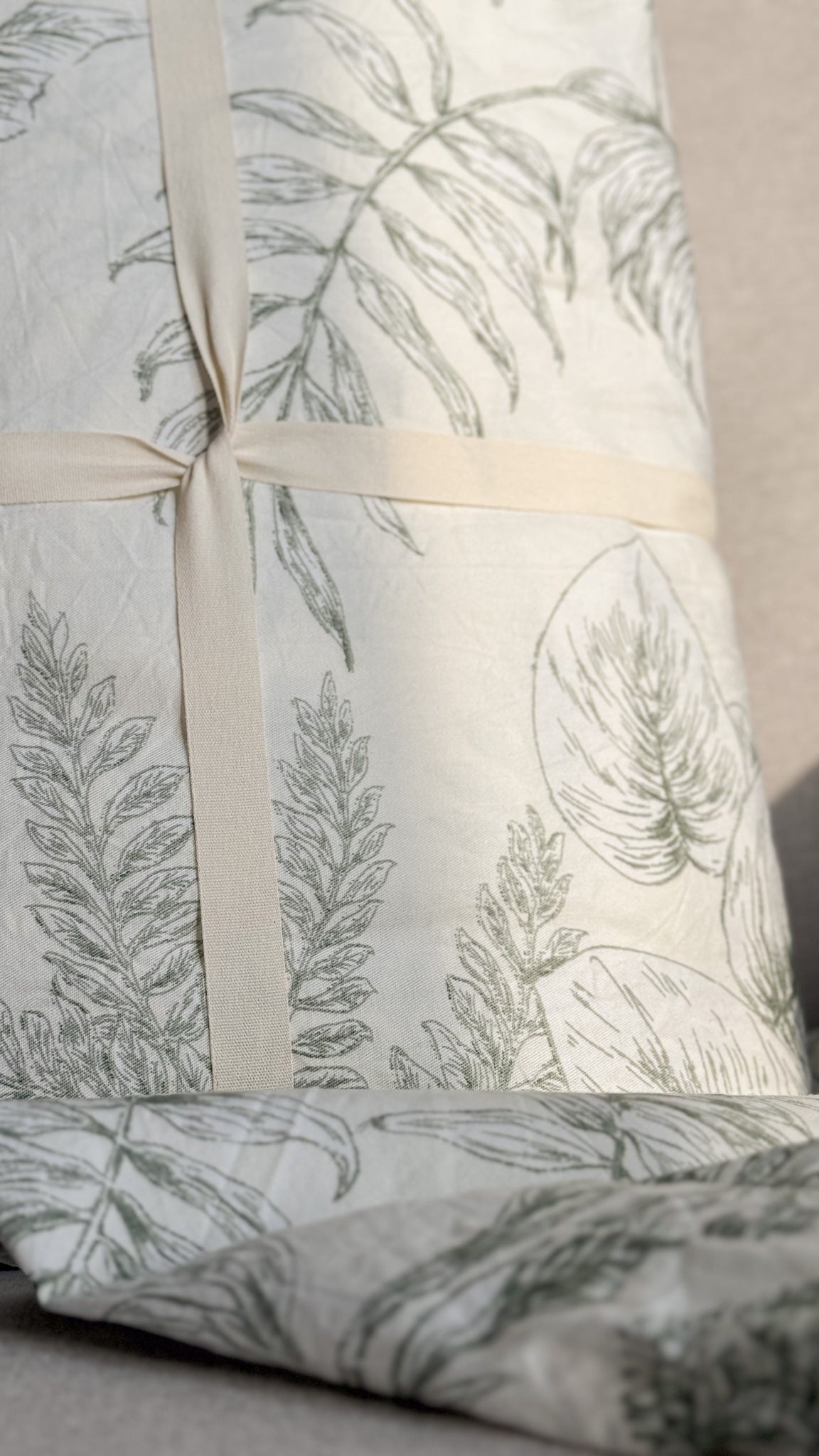 "Greenery" natural washed cotton bedding set of 4 pcs