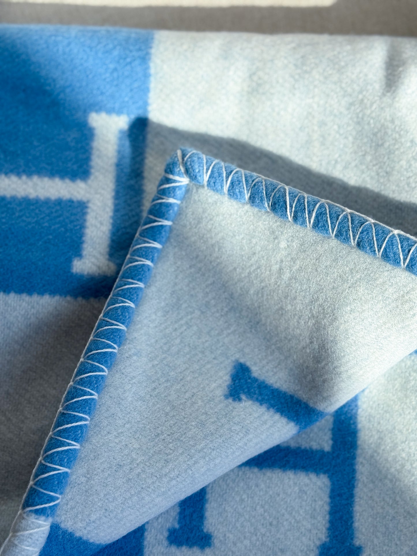 Merino Wool Light Blue Kids Blanket