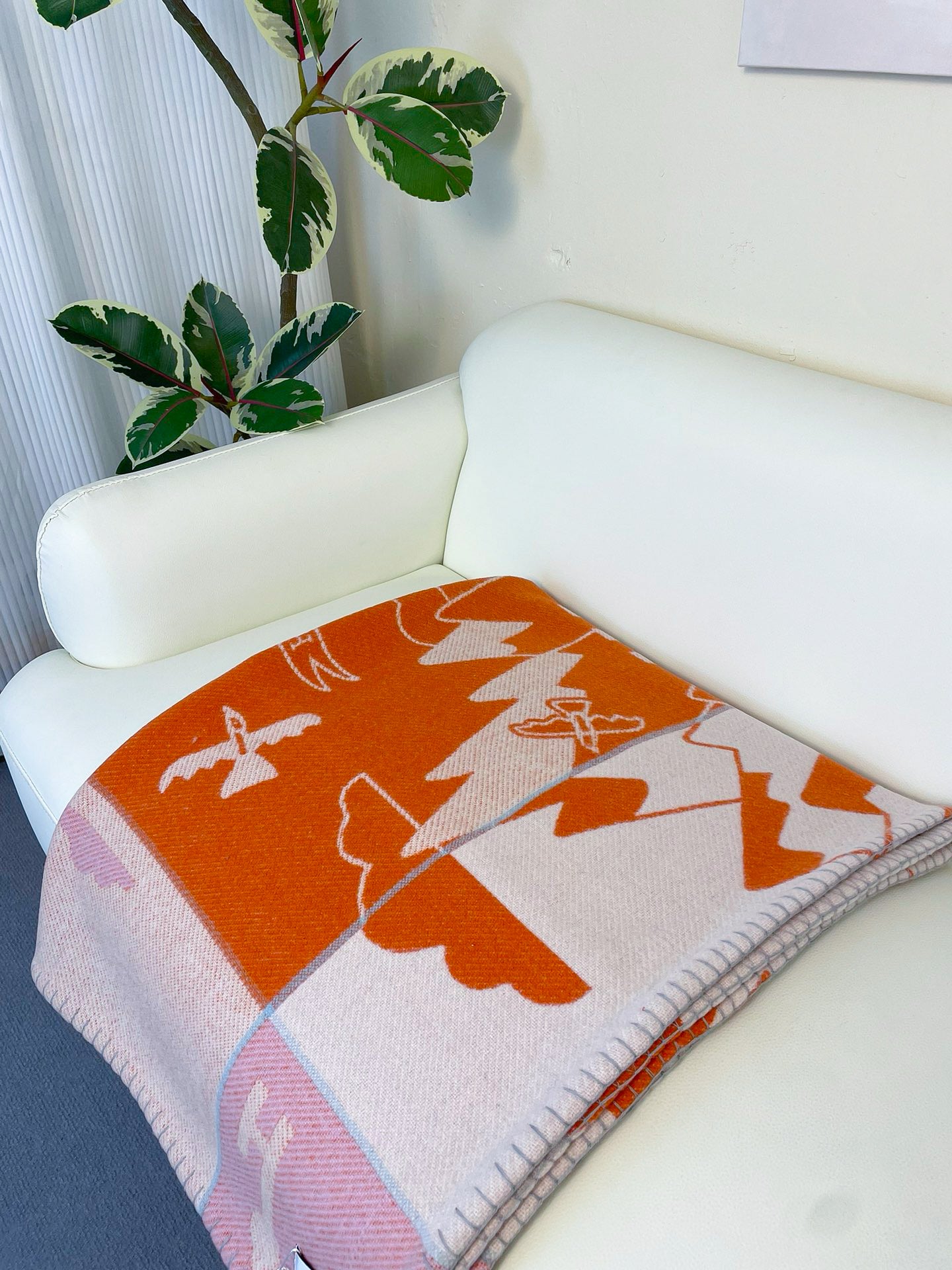 Merino Wool Orange Kids Blanket