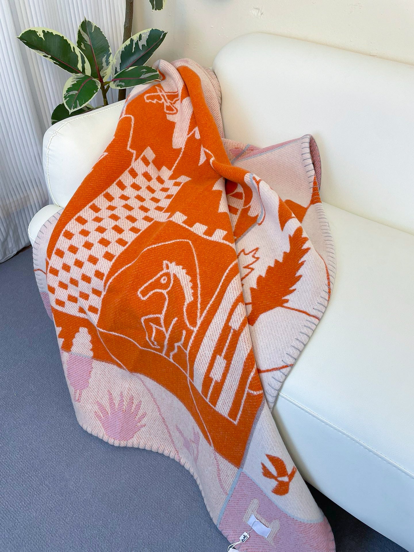 Merino Wool Orange Kids Blanket