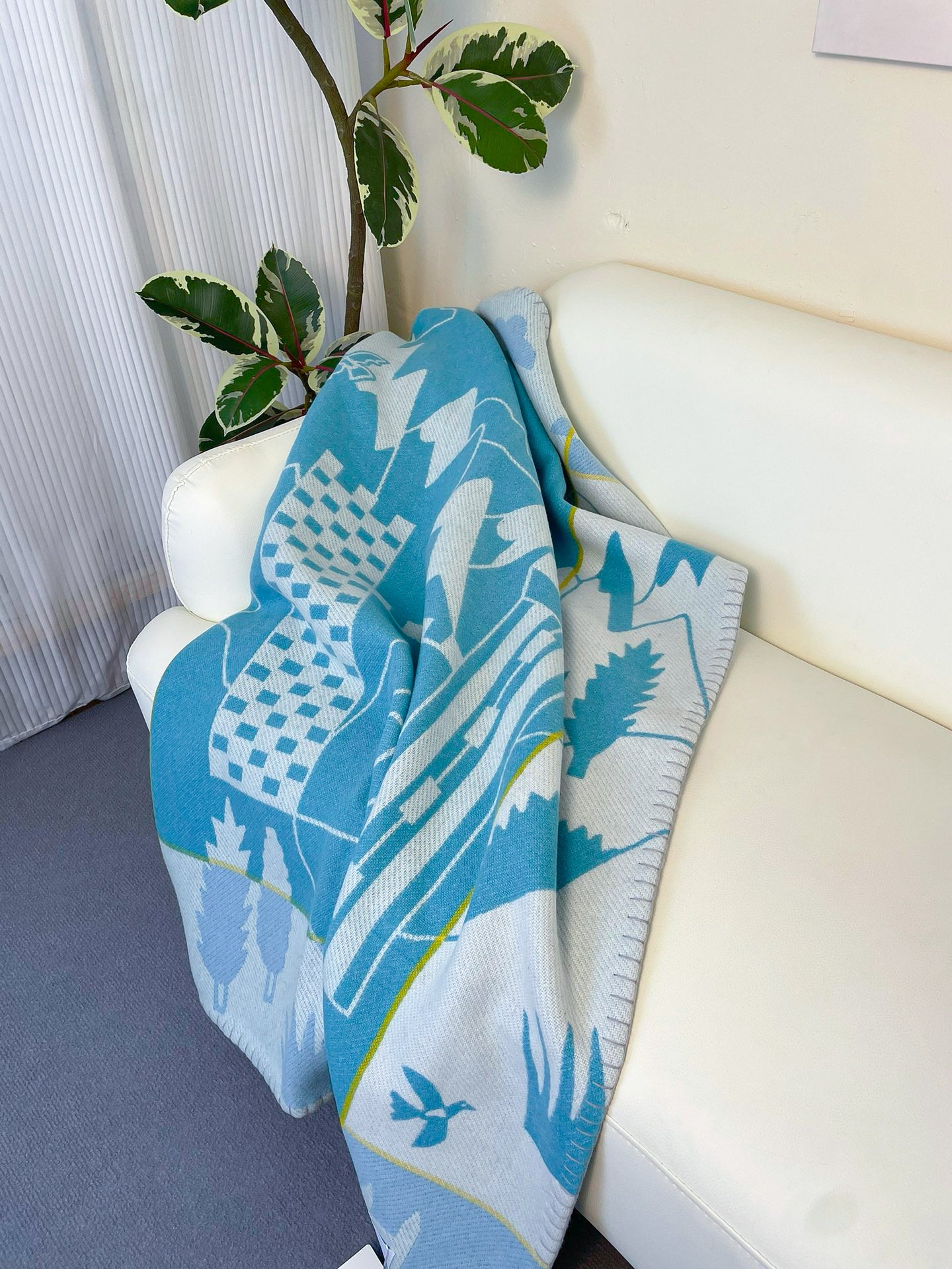 Merino Wool Blue Kids Blanket
