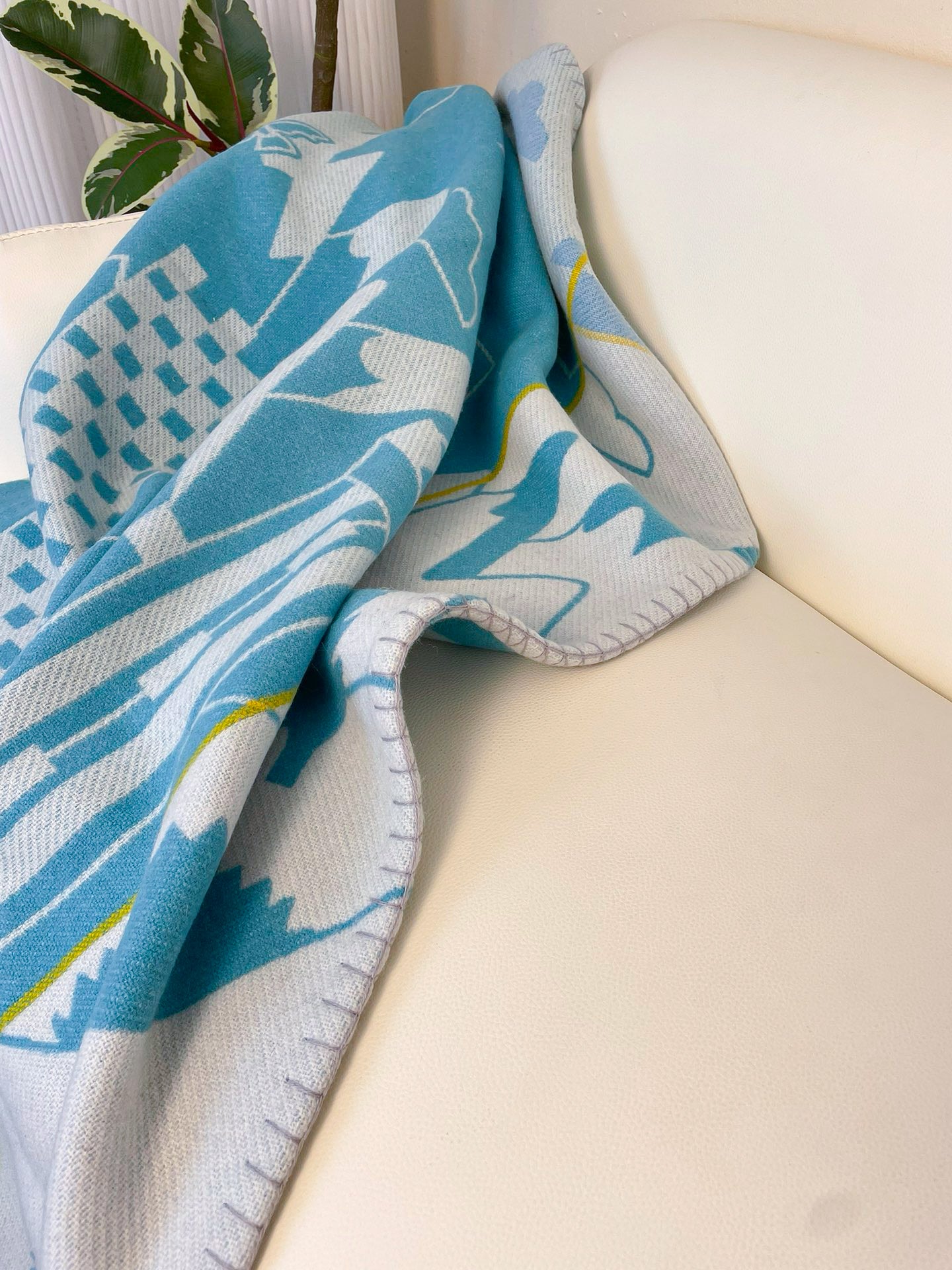 Merino Wool Blue Kids Blanket