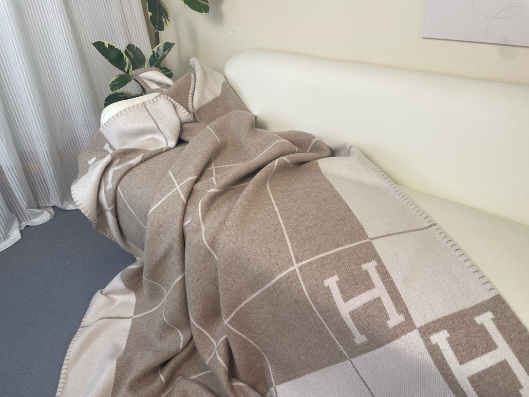 Merino Wool Warm Beige Blanket