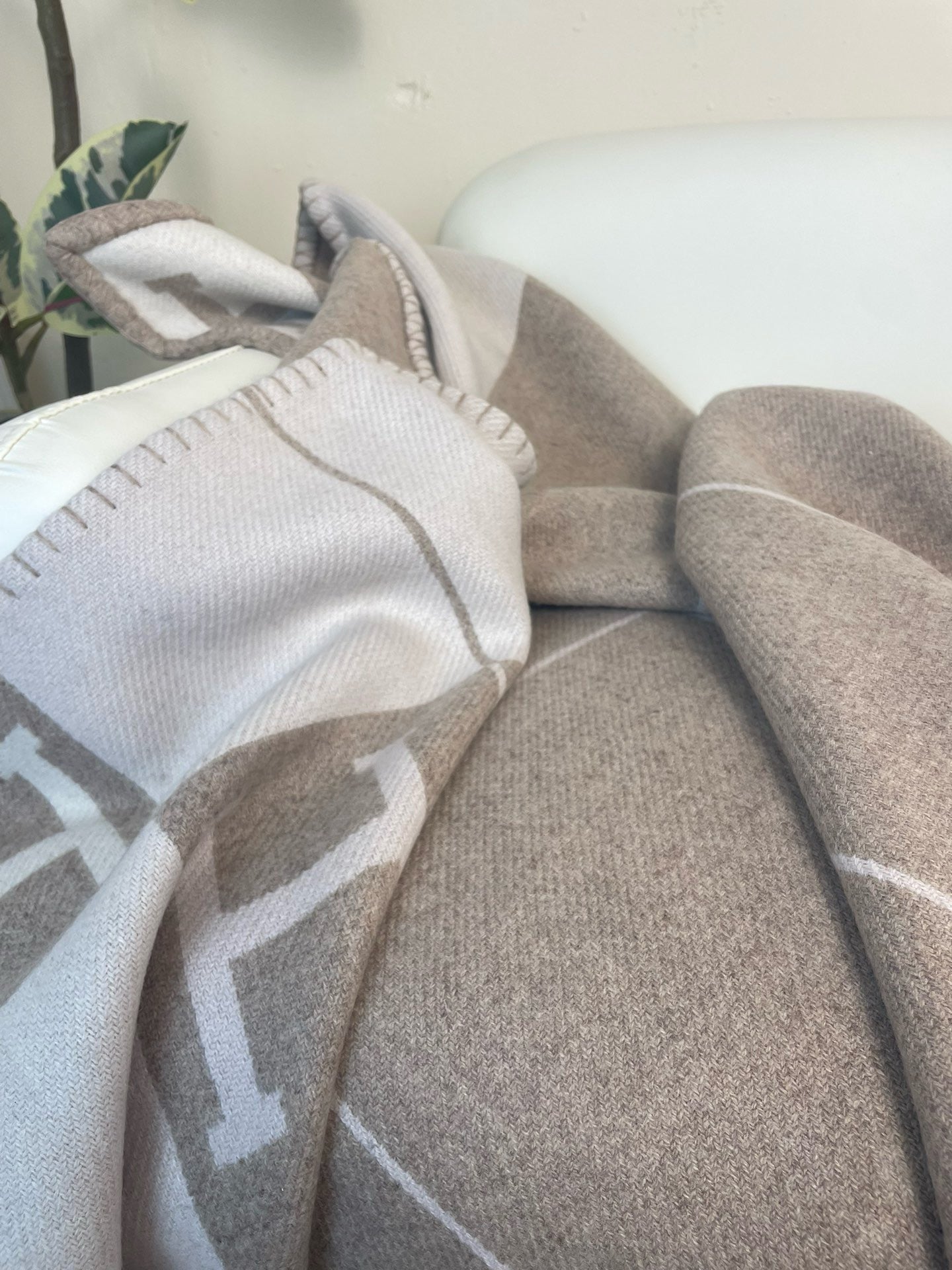 Merino Wool Warm Beige Blanket