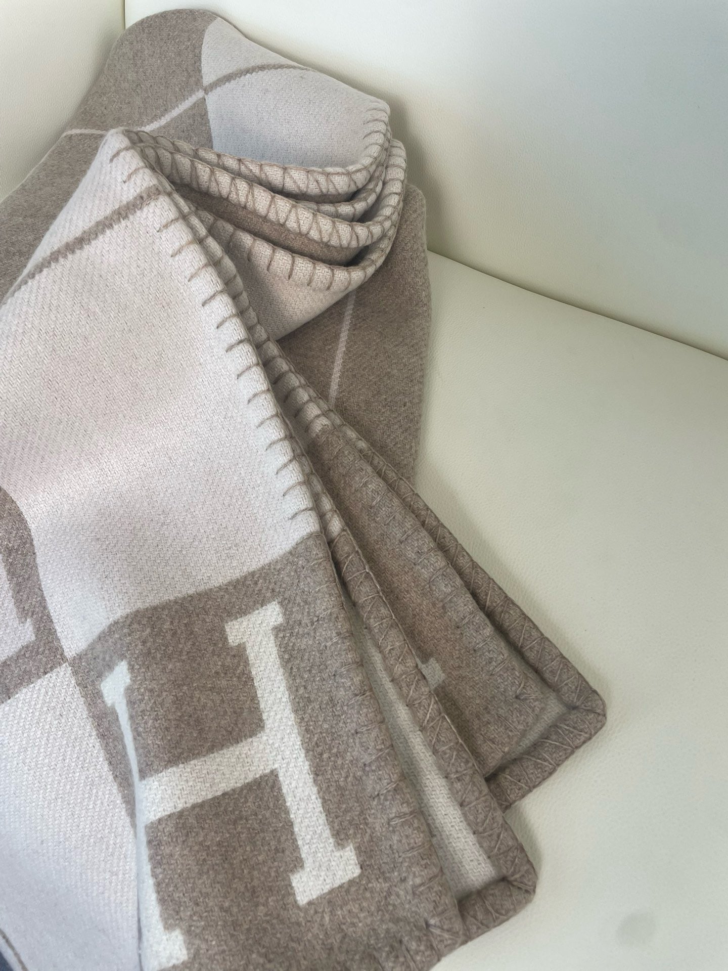 Merino Wool Warm Beige Blanket