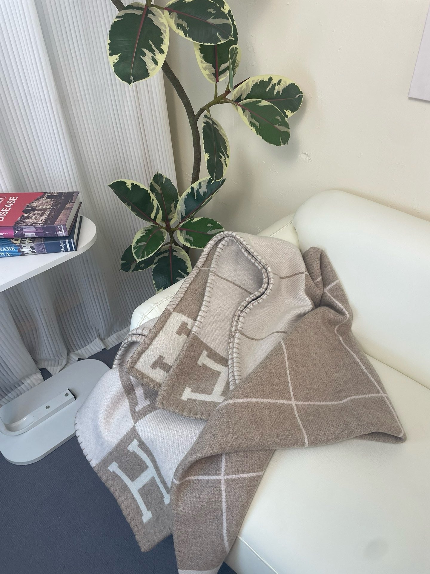 Merino Wool Warm Beige Blanket