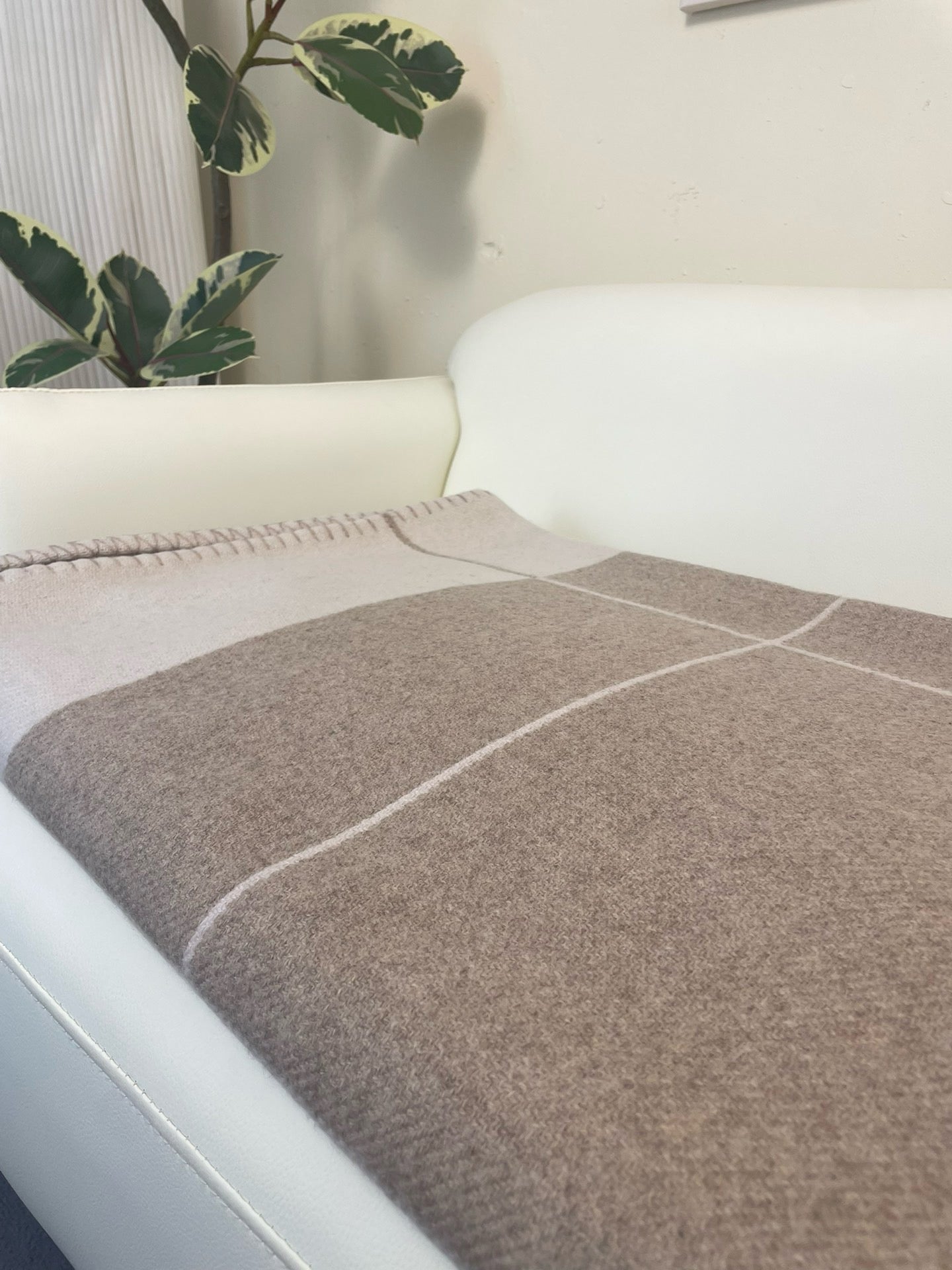 Merino Wool Warm Beige Blanket