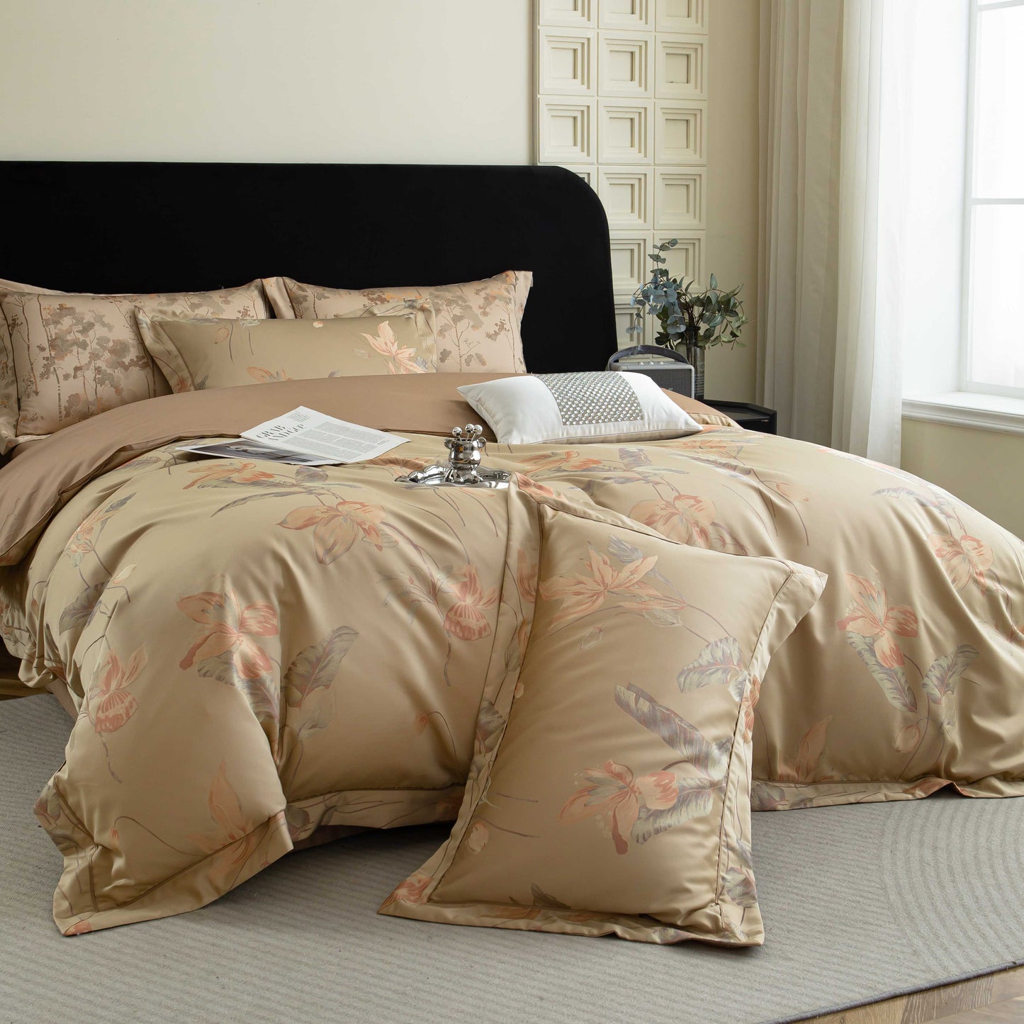 "Cairo" Premium Satin bedding set of 4 pcs