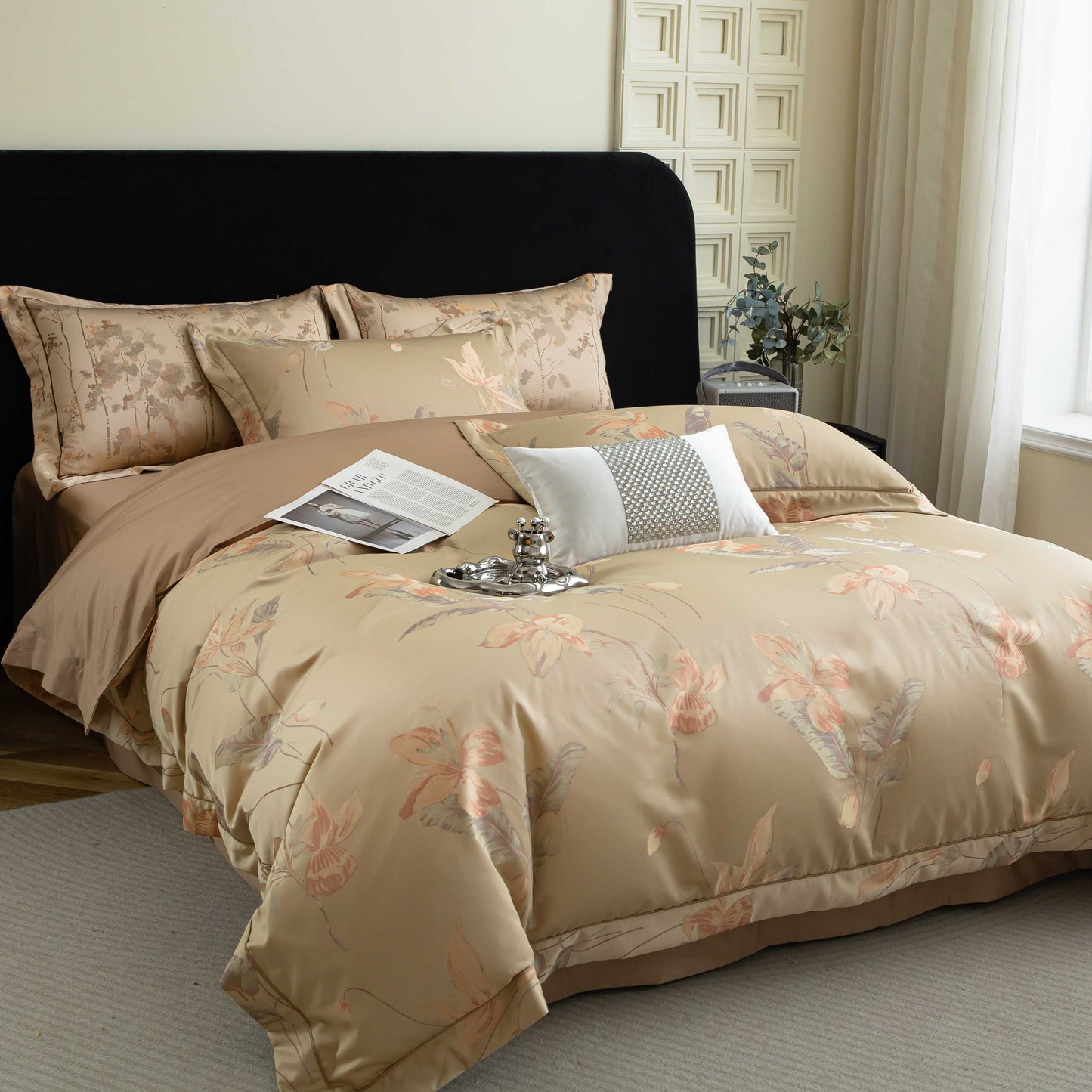 "Cairo" Premium Satin bedding set of 4 pcs