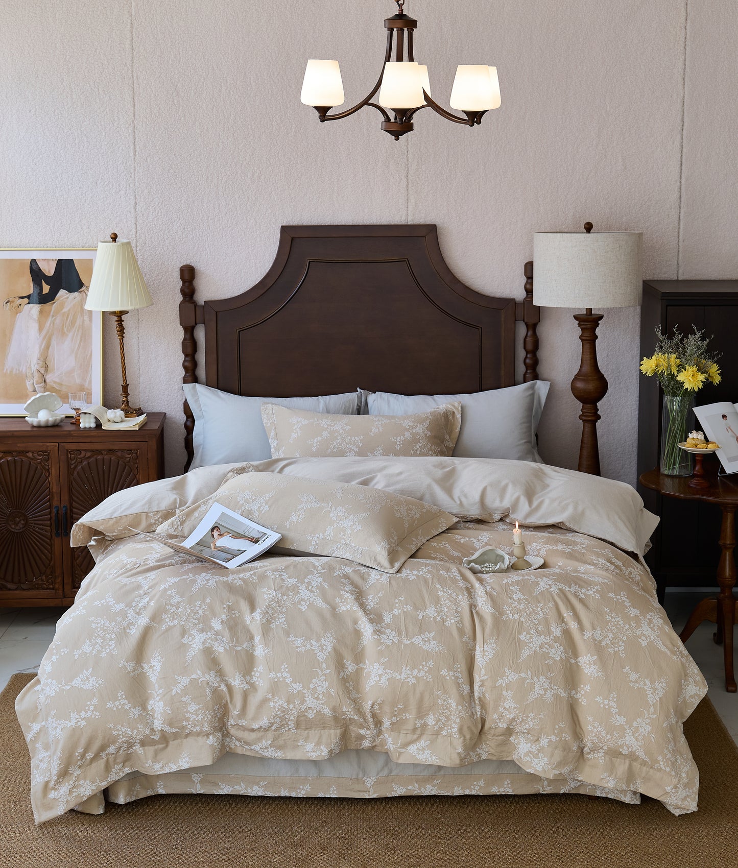 "Blooming" Bedding Set of 4 pcs