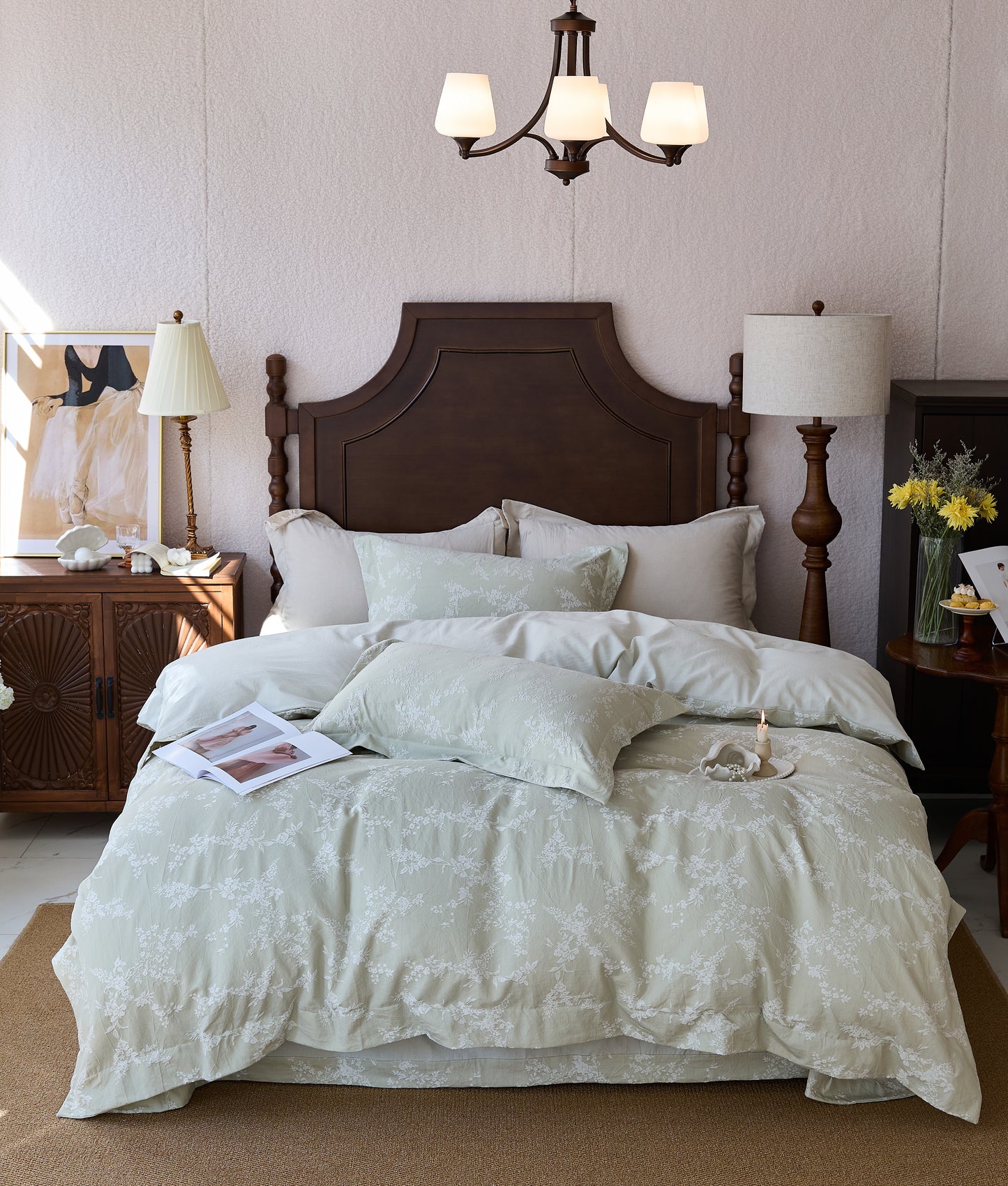"Blooming" Bedding Set of 4 pcs