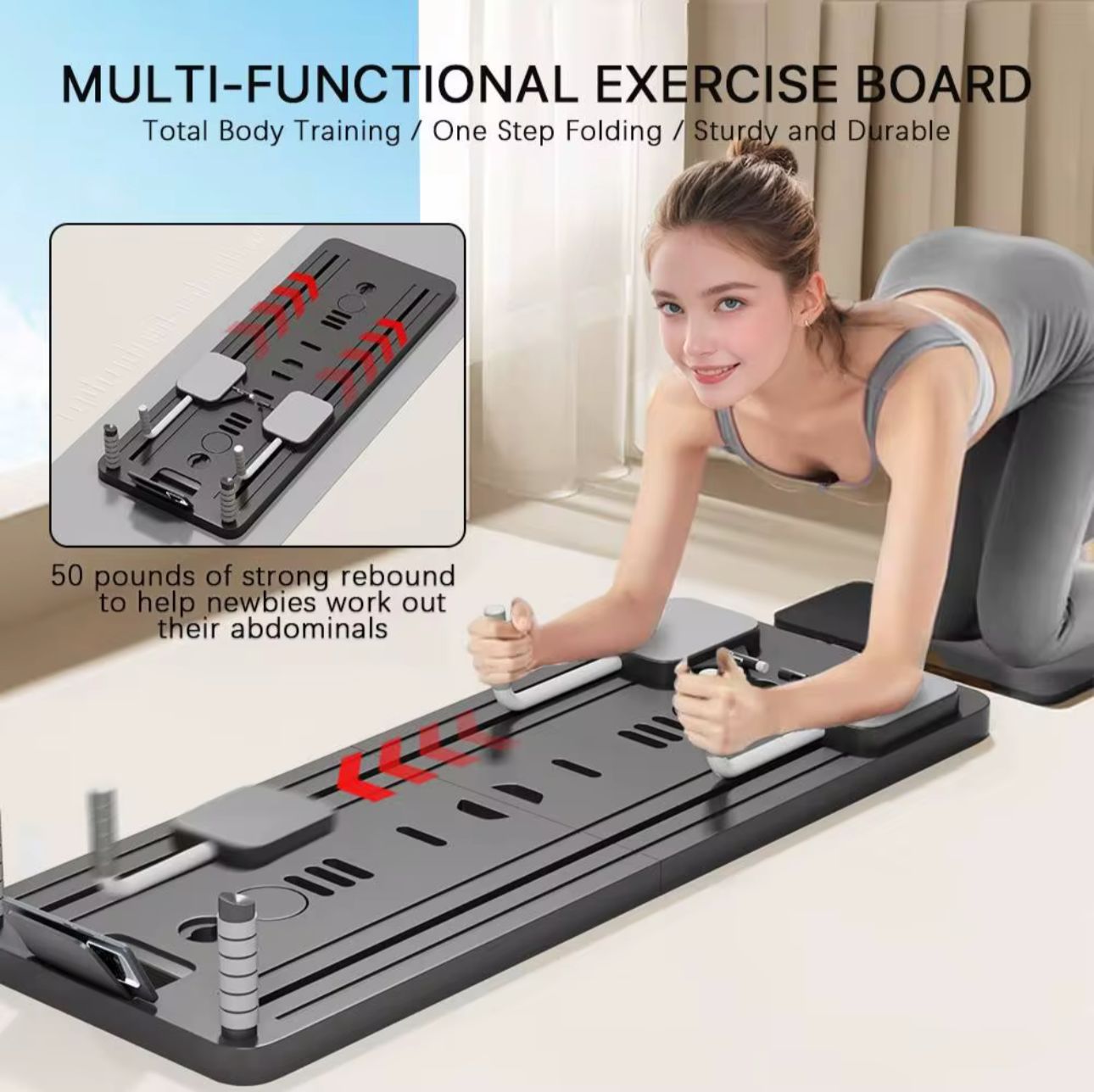 Pilates Reformer Board – Foldable & Multi-Functional Home Gym System