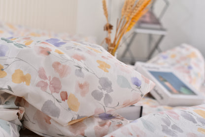 "Aquarelle" natural washed cotton bedding set of 4 pcs