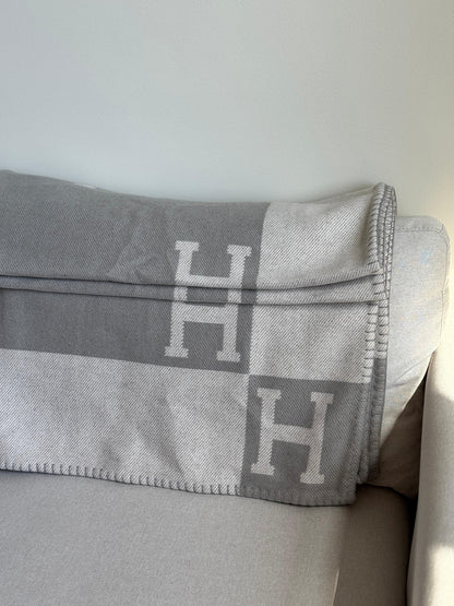 Merino Wool Light Gray Blanket