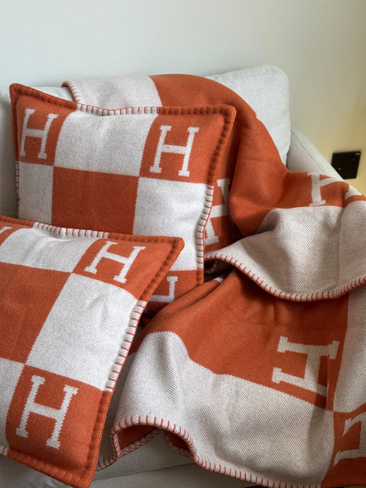 Merino Wool Orange Pillowcase