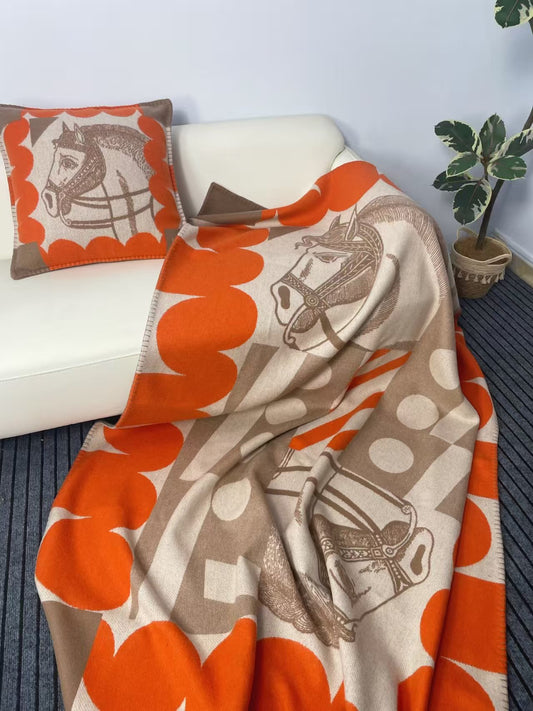Merino Wool Horse Orange Blanket