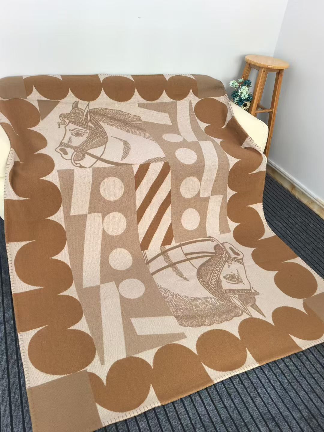 Merino Wool Horse Beige Blanket