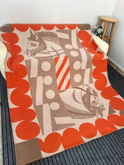 Merino Wool Horse Orange Blanket