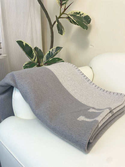Merino Wool Light Gray Blanket