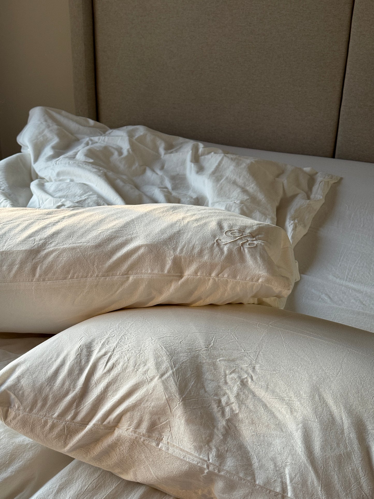 "Plain White" Washed Cotton Bedding set