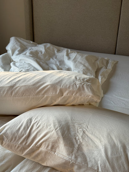 "Plain White" Washed Cotton Bedding set