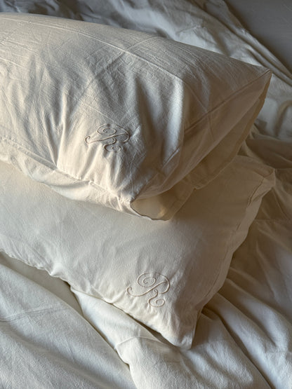 "Plain White" Washed Cotton Bedding set