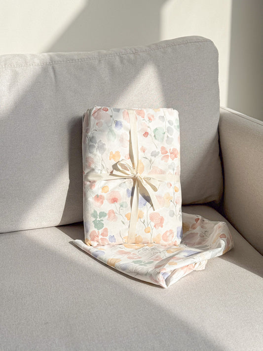 "Aquarelle" natural washed cotton bedding set of 4 pcs