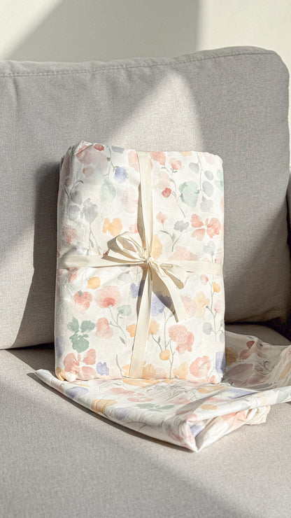 "Aquarelle" natural washed cotton bedding set of 4 pcs