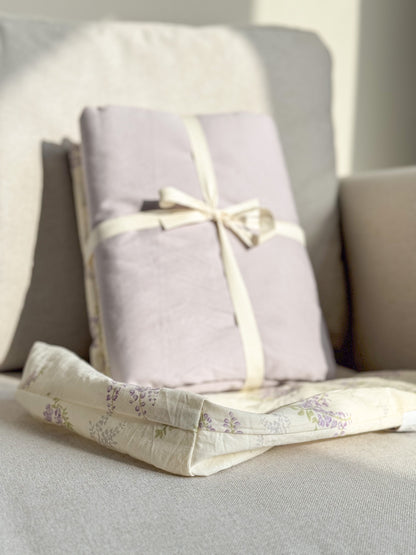 "Lavender" natural washed cotton bedding set of 4 pcs