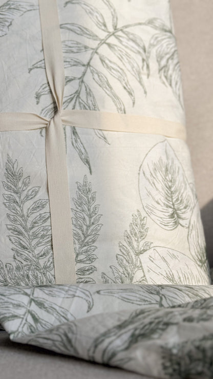 "Greenery" natural washed cotton bedding set of 4 pcs