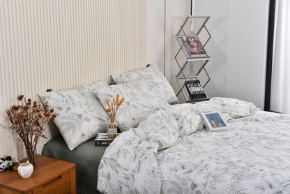 "Greenery" natural washed cotton bedding set of 4 pcs