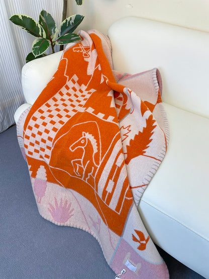 Merino Wool Orange Kids Blanket