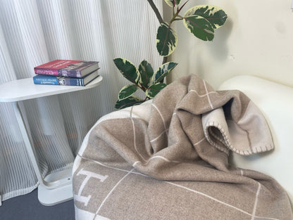 Merino Wool Warm Beige Blanket