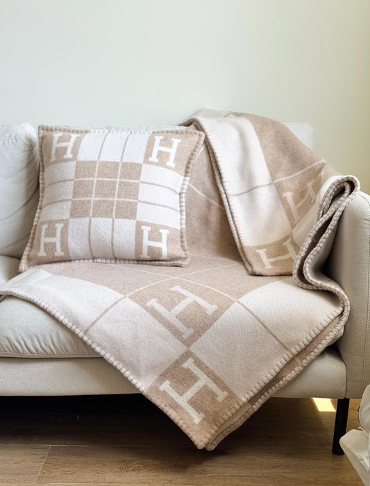 Merino Wool Warm Beige Blanket