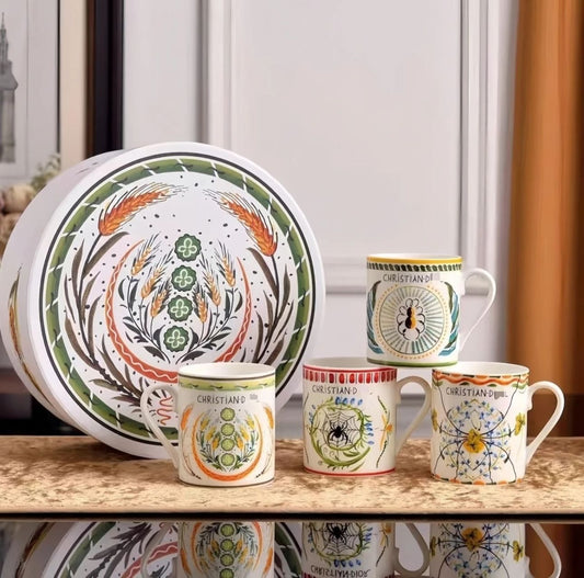 Set of 4 ceramic designer mugs