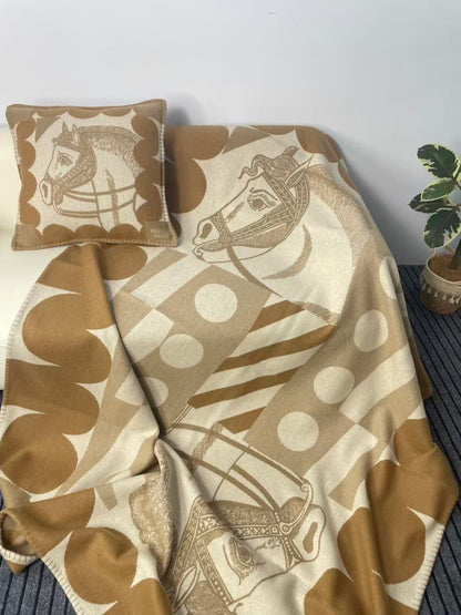 Merino Wool Horse Beige Blanket